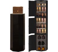 SJAPEX Scarpiera Girevole A 360°, Alta, Rotonda, Ottagonale, Girevole, Lazy Susan, Supporto Girevole per Riporre Gli Oggetti Nell'armadio, Semplice E Moderno, Salvaspazio all'Ingresso. 3,6Tier-35cm