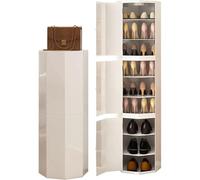 SJAPEX Scarpiera Girevole A 360°, Alta, Rotonda, Ottagonale, Girevole, Lazy Susan, Supporto Girevole per Riporre Gli Oggetti Nell'armadio, Semplice E Moderno, Salvaspazio all'Ingresso. 2,6Tier-43cm