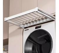 SJAPEX Stendibiancheria Invisibile, Porta Lavatrice, Cestello Estraibile Incorporato, Porta Pantaloni A Cassetto con Binario Scorrevole per Riporre Gli Oggetti Upgrade,85~120cm