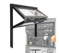 SJASD Finestre scorrevoli Pieghevoli Verticali Verso l'Alto su 3 Lati,Lucernario per Tetto,finestre in Lega di Alluminio con Vetro temperato,Design bloccabile,24x29in/61x74cm