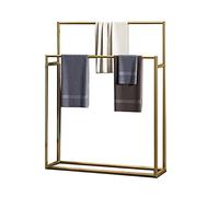 SJASD Piantana Porta Asciugamani,Portasciugamani da Terra a 2 Livelli per Accessori da Bagno,Portasalviette in Metallo, Porta Asciugamano, Robusto e Resistente alla Ruggine,d'oro,60cm(24inch)