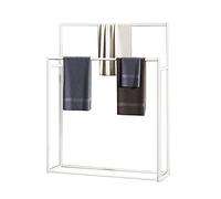 SJASD Piantana Porta Asciugamani,Portasciugamani da Terra a 2 Livelli per Accessori da Bagno,Portasalviette in Metallo, Porta Asciugamano, Robusto e Resistente alla Ruggine,Bianca,60cm(24inch)