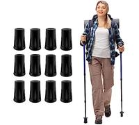SJBAUTYO 12 pezzi Tappi Punta bastone Nordic Walking Protector in Gomma,Gommini per Racchette da Trekking,Punta Palo per Bastoni da trekking Asfalto Ghiaia Montagne escursionismo