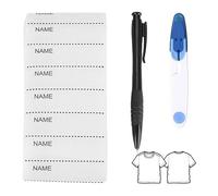 SJBAUTYO 200 Pezzi Etichette In Tessuto,Termoadesive Scrivibili Etichette con Nome,Etichetta Personalizzato per Uniforme Scola, Università, Asilo,con penna e forbici