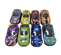 SJBAUTYO 8 Pezzi Macchinine, Mini Tirare Indietro Auto, auto giocattolo stunt - auto giocattolo girevole a 360 °, Giocattolo Modello Macchinine Decorazioni Regalo per Anni Bambini Ragazzo Ragazza