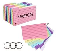 SJBAUTYO Cartoncini per l’apprendimento (9 x 5,5 cm, 150 pezzi), Flashcard Carta,Carte di Studio, Flash Cards,cartoncini vuoti in carta multicolore, per l'apprendimento del vocabolario