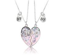 SJBAUTYO Confezione da 2 Collana Pendente Amicizia Set,Best Friends Collana,collane BFF per 2 Ragazze Regalo di Compleanno,collane bff con calamita,per Migliori Amici