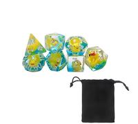 SJBAUTYO Set di dadi poliedrici anatra all'interno per giochi di ruolo, Dungeons and Dragons inclusi. Include 7 pezzi.