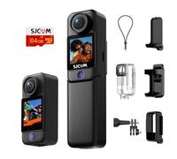SJCAM C300 4K Pocket Action Cam, 7H Power, Dual Touch Screen, 170 ° FOV fotocamera palmare, 6-Axis Stabiization POV cam, 8x Zoom Wearable Body Cam, 3800mAh Vlogging Camera per Live Streaming, scheda