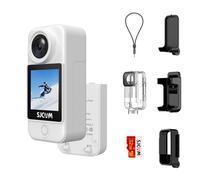 SJCAM C300 Pocket Action Cam 4K30FPS 20MP, 1,33" Schermo Tattile Fotocamera Subacquea EIS 2.4G/5G Dual WiFi, Videocamera Sott'acqua 30M Impermeabile con 2 Batteria per Nuoto, Surf e Immersioni, Bianco