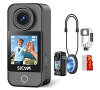 SJCAM C400 128GB Vlogging Pocket Camera, 4K Body Cam, 7H di potenza, 6-Axis Stabilizer Action Camera, 2.29'' Touch Screen, 30M Impermeabile, per YouTube Live Streaming, Nero