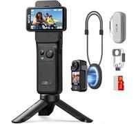 SJCAM C400 4K 2,3 "+ 1,3" Dual Touch Screen Pocket Camera con 7 ore di batteria, 170 ° FOV Body Cam, Action Cam impermeabile 30M, Stabilizzatore a 6 assi, 4250 mAh Vlogging Camera per YouTube, 64 GB