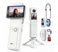 SJCAM C400 Kit Essenziale(64G), action camera portatile tascabile 4K, 7H, stabilizzatore a 6 assi, touch screen da 2,29", videocamera impermeabile fino a 30 m, Bianco