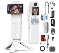 SJCAM C400 Kit Vlog 4K(256GB), Action Cam 2-in-1 Touchscreen, 7H, Bianco