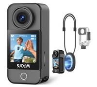 SJCAM C400 Pocket Kit POV(Senza memoria), Vlog camera, 172min di durata della batteria, Action cam 4k sportiva con doppio touch screen, impermeabile 30 metri, per Live, YouTube, Viaggi, Attività