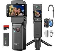 SJCAM C400 Pro Vlog Camera (128G) con Microfono Wireless, Action Cam 4K, 5H | Sensore CMOS 1/1.8", FOV 160°, SteadyMotion 2.0, Touchscreen Rotante 2.29", Impermeabile, Ideale per YouTube e Vlog