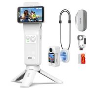 SJCAM C400 Vlog Camera, Bianco, 2-in-1, Touchscreen Ruotabile 2.29", Vlogging camera impermeabile 30 metri, per Live, YouTube, Viaggi, Attività All'aperto, 64G