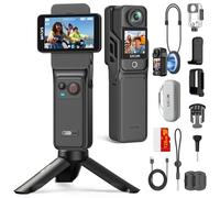 SJCAM C400 Vlogging camera, 2-in-1, Touchscreen Ruotabile 2.29", Vlog Camera 4K Rimovibile, Autonomia di 437 Min, Stabilizzazione a 6 Assi, per Live, YouTube, Viaggi, Attività All'aperto,128G