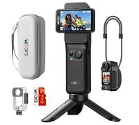 SJCAM C400 Vlogging Camera, Fotocamera digitale 4K Impermeabile, Stabilizzazione a 6 Assi, Autonomia di 437 Min, Touchscreen Ruotabile da 2.29", per Live, YouTube, Viaggi, Attività All'aperto, 64G