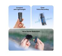 SJCAM Microfono Lavalier Wireless M4 per Action Camera SJ6 Ultra e SJ30, Registrazione Vocale Nitida, Autonomia Della Batteria di 4 Ore.