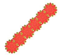 SJDWDX 2 pz Natale Poinsettia Runner da tavolo, lato singolo, fiori di Natale, foglie verdi, tovaglia per decorare la tavola di Natale e la cena