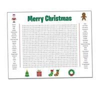 Sjfbebsy Poster per la Ricerca di Parole, Poster Gigante per la Ricerca e di 50 Parole per i Giochi delle Feste di Natale