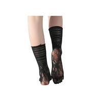 SJFYB calzini tabi 3 Paia Di Calze A Cinque Dita Di Nylon Lunghe Calze Da Donna In Pizzo Sottile Trasparente Traspirante-nero-EU39-44