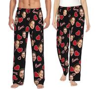 SJHAZSL Pantaloni da Pigiama Personalizzati per Uomo e Donna, Pantalon de Pyjama Personnalisé avec Photo de Visage, Pantaloni del Pigiama Personalizzati, Pigiama Divertente