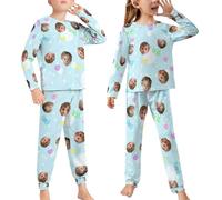 SJHAZSL Pigiama Personalizzato per Bambini, Pigiama Lungo, Aggiungi Il Tuo Foto su Vestiti Personalizzate Tute per la Nanna, Pigiama Bambino/Bambina, Ideale per Primavera e Autunno