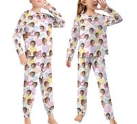 SJHAZSL Pigiama Personalizzato per Bambini, Pigiama Lungo, Aggiungi Il Tuo Foto su Vestiti Personalizzate Tute per la Nanna, Pigiama Bambino/Bambina, Ideale per Primavera e Autunno