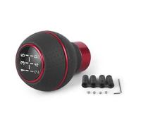 SJHFKDK Manopola Cambio Auto,Cambio Auto Pomello del cambio a 5 marce Testa Stick Alluminio Auto Universale Nero Argento Rosso Blu Facile da installare(Red)