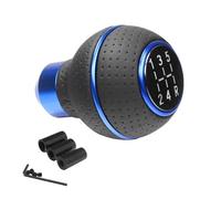 SJHFKDK Manopola Cambio Auto,Cambio Auto Pomello Del Cambio For Auto Universale A 5 Velocità Manuale Base In Pelle E Alluminio 1 PC(5 speed blue ring)