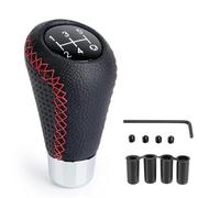 SJHFKDK Manopola Cambio Auto,Cambio Auto Universale 5 velocità manuale in pelle punto rosso pomello del cambio auto leva del cambio leva del pomello cambio manuale M8 M10 M11 M12(Red)