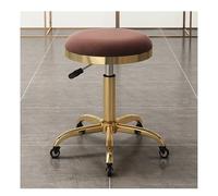 SJHPZG Sgabello da Salone Rotondo rotolante Sgabello da Bar Girevole Piccolo bancone Sedia per Trucco Bellezza Regolazione Altezza 45-56 cm e Metallo Titanio Oro 5 Artigli con Ruote