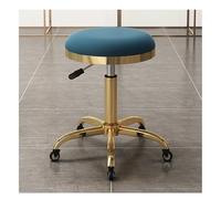 SJHPZG Sgabello da Salone Rotondo rotolante Sgabello da Bar Girevole Piccolo bancone Sedia per Trucco Bellezza Regolazione Altezza 45-56 cm e Metallo Titanio Oro 5 Artigli con Ruote