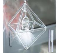 SJHYLL 7 Pollici Merkaba Cristallo Canto Piramide Quarzo Suono guarigione Mano percussione Strumento Musicale Yoga Ciotola con Due Tipi di percussore di Cristallo