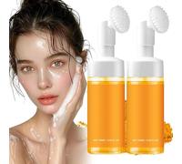 SJHYLL Detergente schiumogeno per Il Viso alla Curcuma, dischetti esfolianti detergenti alla Curcuma, dischetti Glow Wash Glow, detergente Viso alla Curcuma, detergente per la Pulizia Profonda