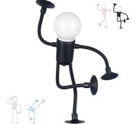 SJIESOG Luce Notturna per Sportivo Divertente a Forma variabile, Lampada da scrivania a Ventosa Ornamento di decompressione Pieghevole, Forma variabile con Ventosa (Black)