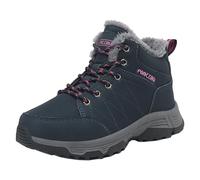 SJJH Coppia di stivali da neve caldi funzionali alla moda casual per le escursioni all'aria aperta, Blu scuro Fucsia, 42 EU