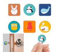 SJJJS Fermaporta per pareti,Timbro elastico in silicone,Autoadesivo in silicone per pareti, protezione da pareti da maniglie di porte, fermaporta, ammortizzatori mobili,forma di disegno anim