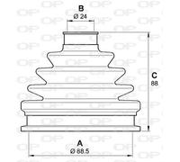 SJK7139.00 OPEN PARTS Kit cuffia, Semiasse per FORD