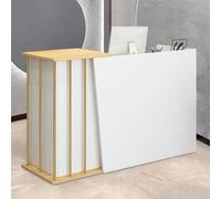 SJMDMZD Bancone Cassa per Negozio Reception, con Cassetto Serratura Bancone Reception Centro Estetico, Mobili da Ufficio Reception per Ufficio Negozi di Abbigliamento Pasticcerie A 120cm