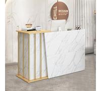 SJMDMZD Bancone Reception Ufficio Piccolo, Banco Reception Parrucchiere Moderno Tavolo, Bancone Cassa per Negozio con Cassetti Chiudibili a Chiave per Supermercato Hotel Lobby Reception B 140cm