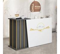 SJMDMZD Bancone Reception Ufficio Piccolo, Banco Reception Parrucchiere Moderno Tavolo, Bancone Cassa per Negozio con Cassetti Chiudibili a Chiave per Supermercato Hotel Lobby Reception C 120cm