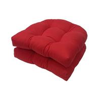 SJMDMZD Cuscini per Sedie da Esterno Set di 2, Cuscini di Ricambio per Sedia in Vimini Impermeabile da 19" X 19", Cuscini per Sedili da Patio Reversibili a Forma di U per Soggiorno Giardino A