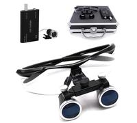 SJMDMZD Lenti d'Ingrandimento Dentali 2.5/3.5X con Lampada, Occhialini Binoculari Medici Chirurgici Dentali, Attrezzatura da Laboratorio con Contenitore per Oftalmologia/Otorinolaringoiatria C 2.5X