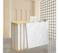 SJMDMZD Moderno Bancone Reception Centro Estetico, Banco Reception con Cassetti e 4 Spazio di Archiviazione, Bancone Cassa per Negozio Abbigliamento per Hotel/Frutterie/Lobby/Ufficio B 120cm
