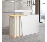 SJMDMZD Moderno Bancone Reception Piccolo, Bancone Cassa per Negozio con Cassetti Chiudibili e Spazio di Archiviazione, Desk Ufficio Reception per Sale Aziendali Hotel Negozi di Abbigliamento A 120cm