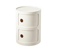 SJMDMZD Rotondo Comodino in Plastica Componibile, Tavolino da Camera da Letto Rotondo Cassettiera, Facile da Smontare Organizer per Mobile da Bagno, Soggiorno, Piccoli Spazi B 2 Tier