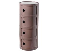 SJMDMZD Rotondo Comodino in Plastica Componibile, Tavolino da Camera da Letto Rotondo Cassettiera, Facile da Smontare Organizer per Mobile da Bagno, Soggiorno, Piccoli Spazi J 4 Tier